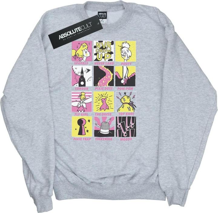 Actual product image Disney Girls Tinkerbell Squares Sweatshirt (116)