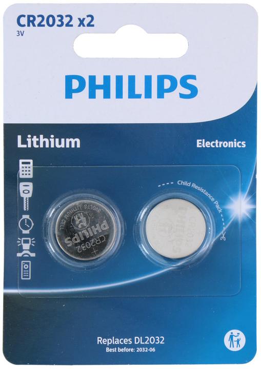 Produktbild Philips CR2032P2/01B (2 Stk., CR2032, 210 mAh)