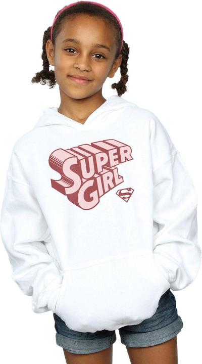 Actual product image Girls Supergirl Retro Logo Hoodie (140, 146)