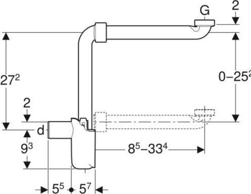 Produktbild Geberit Tauchrohrsiphon (Röhrensiphon, 1 1/4")