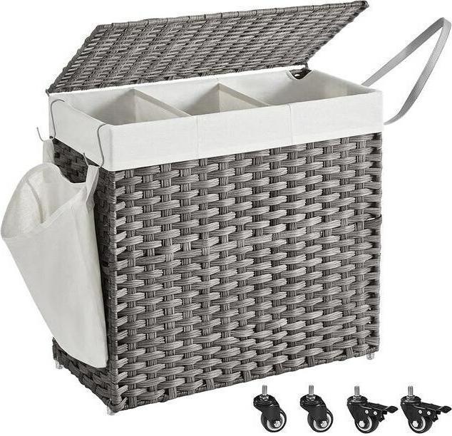 Actual product image Songmics Wäschekorb auf Rollen 140 l, Grau, Detailfarbe: Grau (140 l)