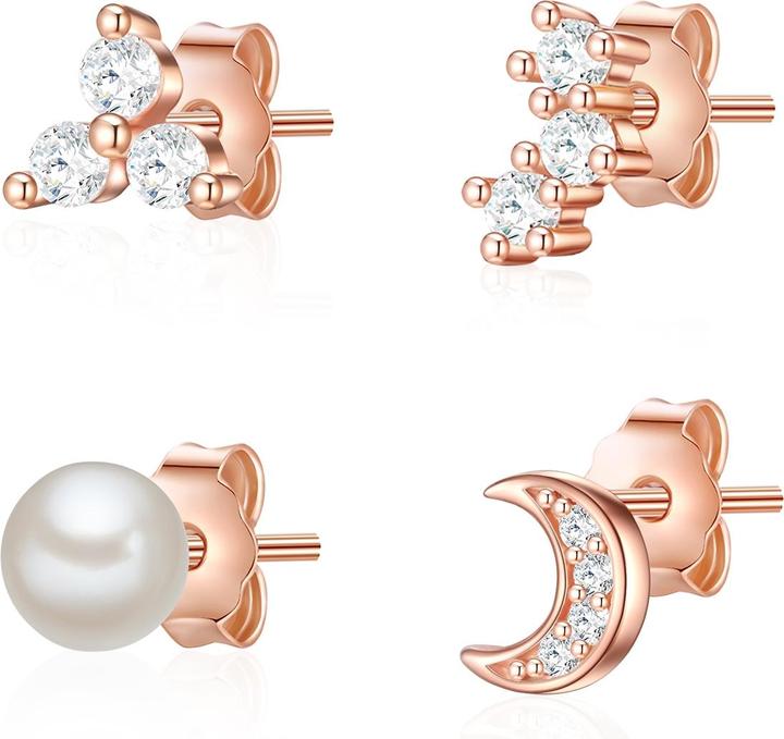 Actual product image Lulu & Jane Ladies set (earrings 2) half moon brass - 35802 (Brass)