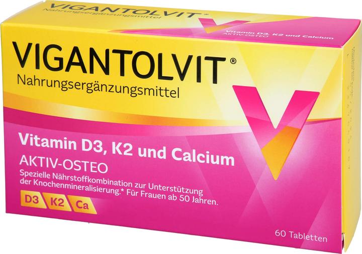 Produktbild Vigantolvit Vitamin D3, K2 und Calcium Tabletten, 60 St. Tabletten (60 Stück, Tabletten, 98 g)