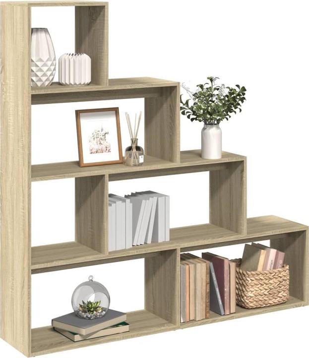 Actual product image VidaXL Room divider Bookcase Standing shelf Staircase shelf 4 steps Sonoma oak