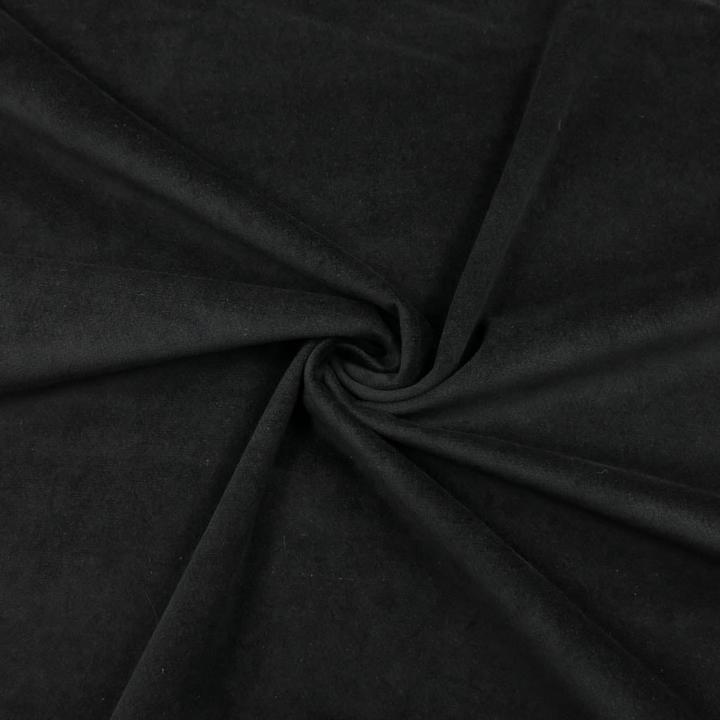 Actual product image Stoffrestposten Stretch velvet - Black - Minimum quantity: 1 metre