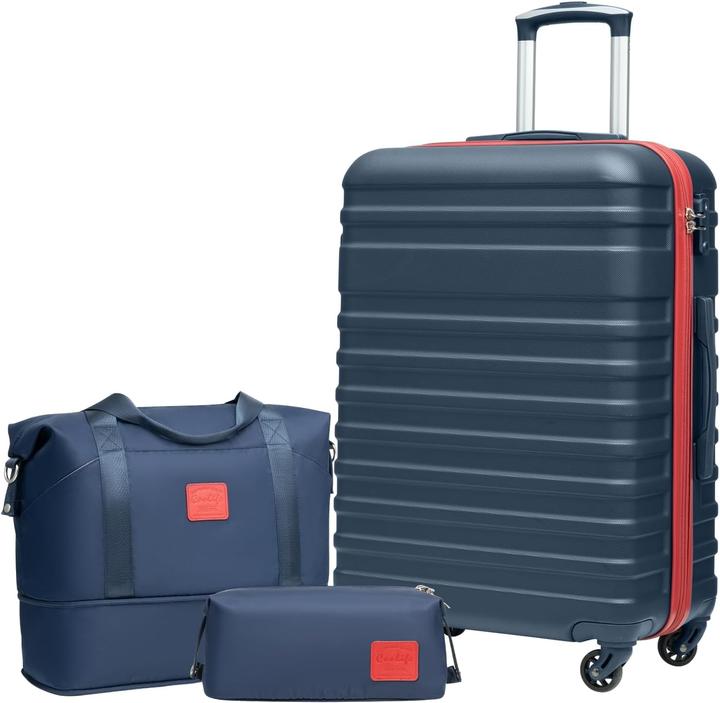 Coolife 3-teiliges Hartschalenkoffer-Set mit TSA-Schloss (60 l, M (50 - 90l))