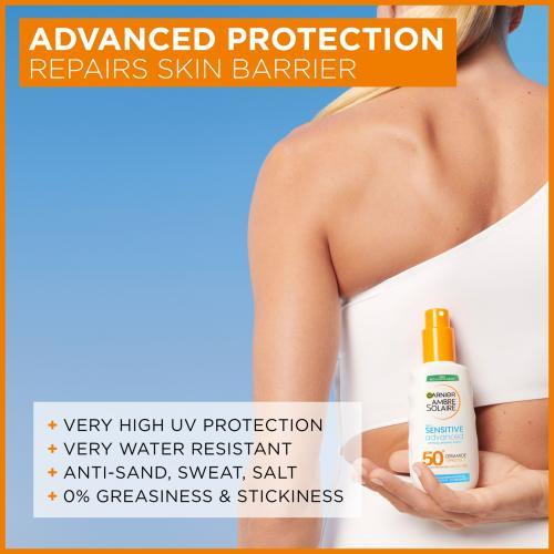 Actual product image Garnier Ambre Solaire Sensitive Advanced Hypoallergenic Spray (Sun spray, SPF 50, 150 ml)