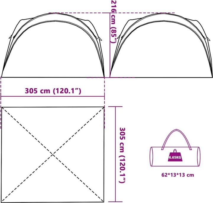 Actual product image VidaXL Waterproof party tent (305 cm, 305 cm)