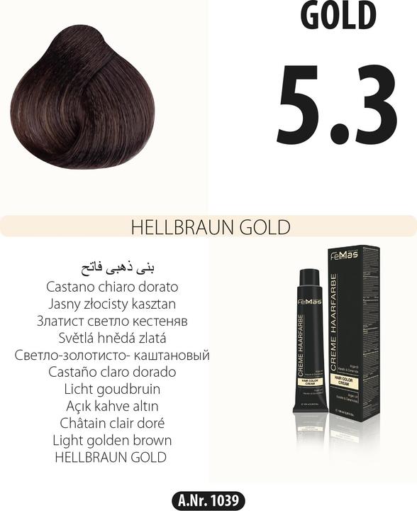 Actual product image FemMas (5.3) Haarfarbe Hellbraun Gold 100ml (Light brown gold)