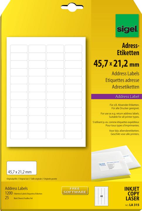 Actual product image Sigel Address labels