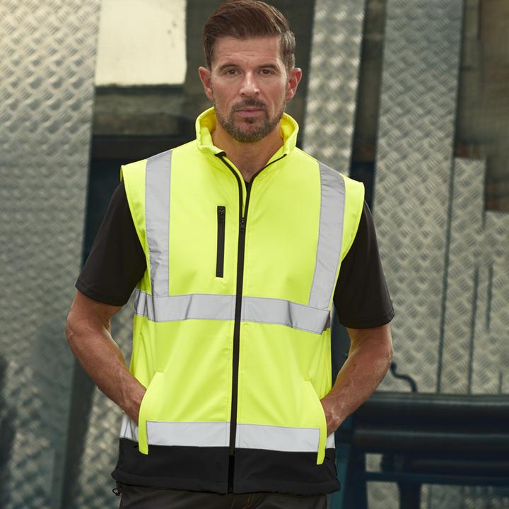 Actual product image Yoko Hi Vis Softshell Work Vest Bodywarmer (S)