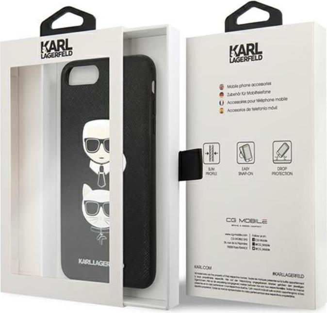 Produktbild Karl Lagerfeld KLHCI8LSAKICKCBK iPhone 7 Plus / 8 Plus czarny/black hardcase Saffiano Karl&Choupette (Apple iPhone 7 Plus)