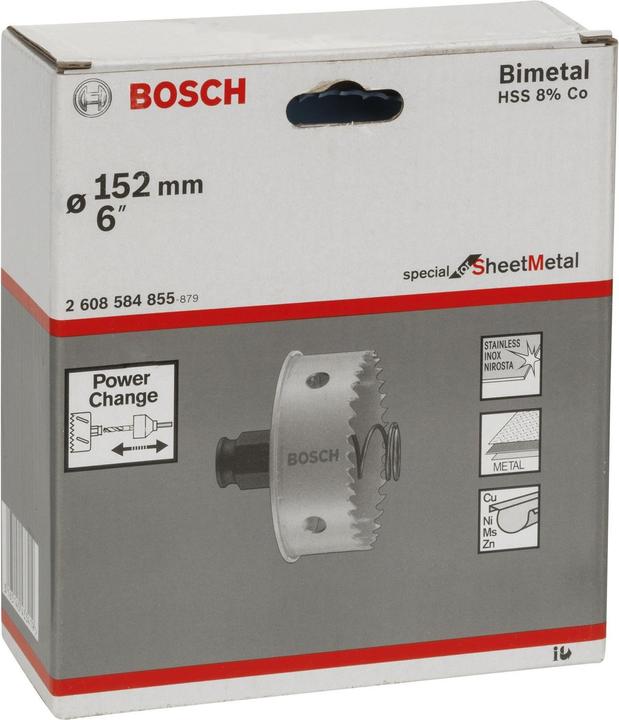 Immagine prodotto Bosch Professional Zubehör Sega a tazza speciale per lamiera, 152 mm, 6 pollici (152 mm)