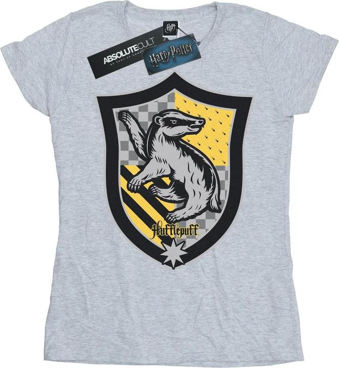 Actual product image Womens/Ladies Hufflepuff Crest Flat Cotton T-Shirt (L)