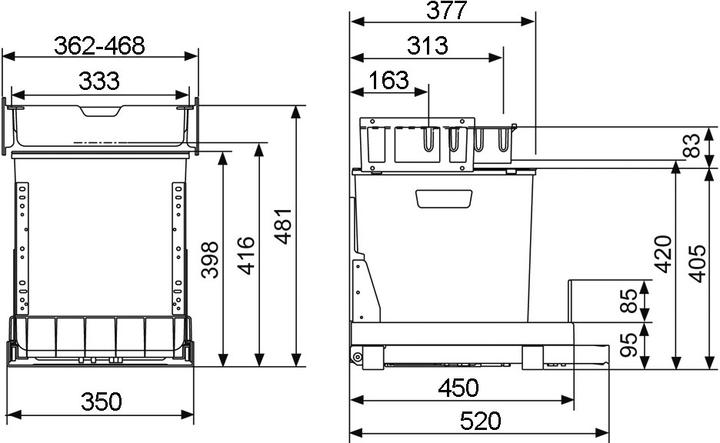 Image du produit Müllex Poubelles BOXX40-R E=550/600 L/H/ (41 l)