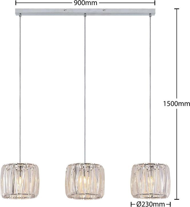 Actual product image Lindby Sofia pendant light Transparent/chrome (E14)