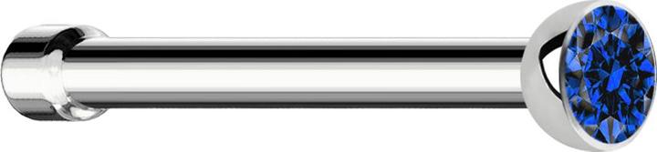Star Piercing Nasenstecker gerade silber mit Kristall dunkelblau (Chirurgenstahl 316L, ohne Messing)