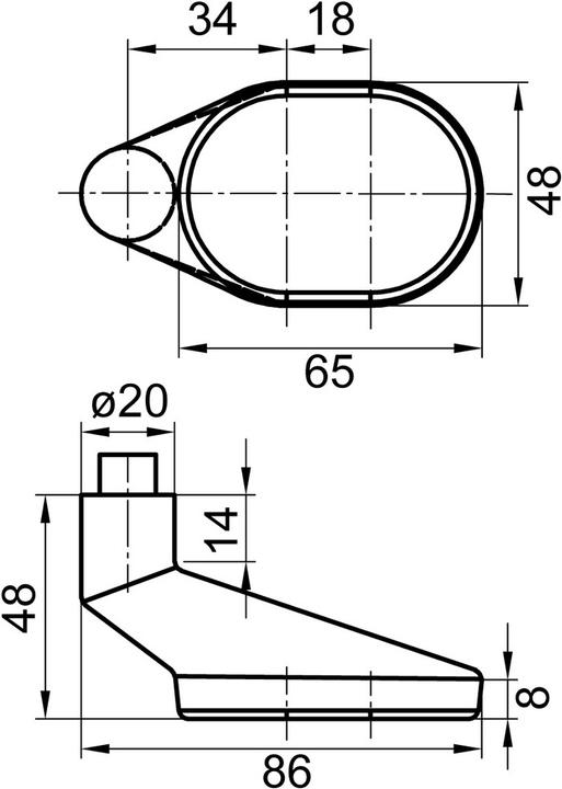 Produktbild Glutz Türknöpfe gekröpft 5841 (Türknopf)