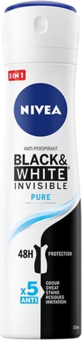 NIVEA Invisibleack&White Antiperspirant 48H (Spray, 150 ml)