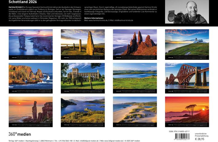 Actual product image Scotland Premium Calendar 2026 (50 x 35 cm, Hardcover, German)