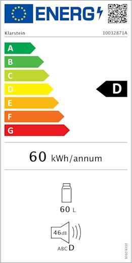 Energie-Label Klarstein Beersafe XL Onyx GetränkekühlschrankD (60 l)
