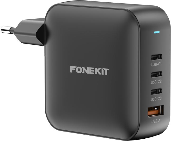 Actual product image FoneKit GaN PD 165W Power Adapter, USB-A + 3 x USB-C, black (165 W)