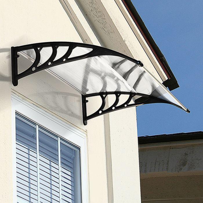 Image du produit Swisshandel24 Auvent porte d'entrée 75 x 100 cm Polycarbonate Transparent