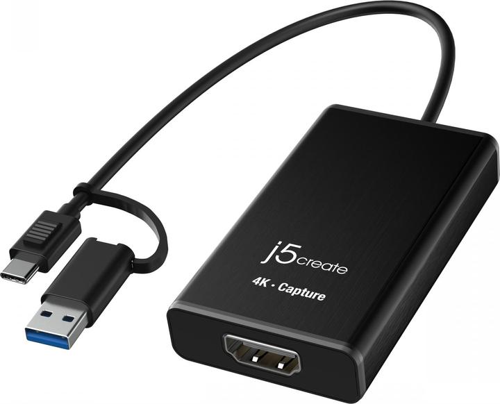 Actual product image j5Create JVA11-N Adaptateur de capture HDMI™ 4K, Noir, USB 3.2 Gen 1 (3.1 Gen 1), 3840 x 2160 pixels (Android, Windows)
