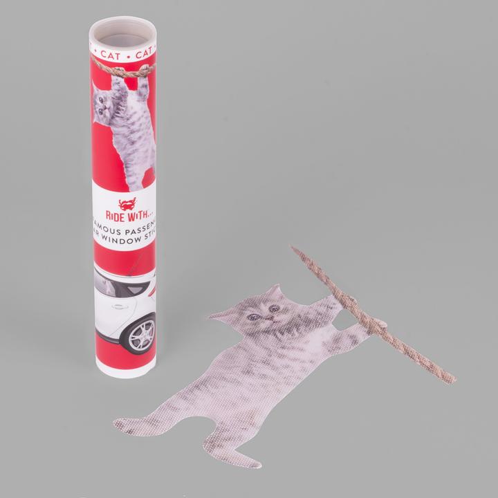 Image du produit Ride With Hanging Cat - Autocollant de fenêtre "Chat