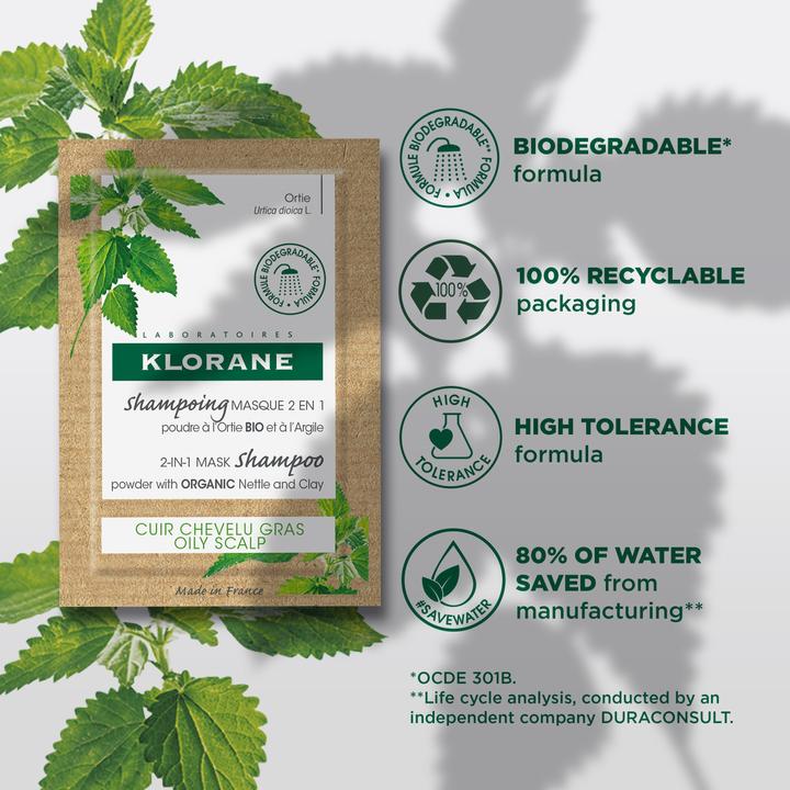 Produktbild Klorane Maske Shampoo-Puder mit BIO-Brennnessel (24 ml, Flüssiges Shampoo)