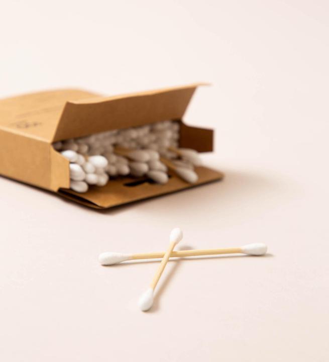 Actual product image Noya Cotton buds bamboo organic cotton, 100 pcs.