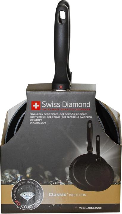 Actual product image Swiss Diamond Frying Pan Set 2-pcs CLASSIC XD Black (26 cm, Frying pan, Cast aluminium)