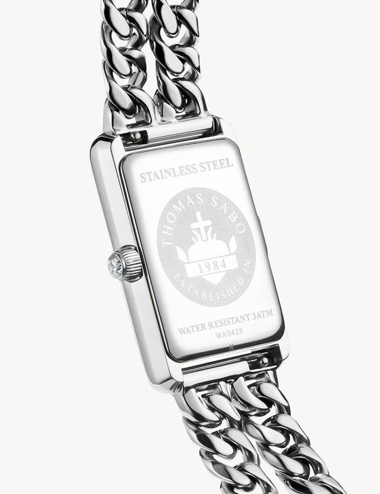 Immagine prodotto Thomas Sabo Damenuhr rechteckig silberfarben (Orologio da polso analogico)