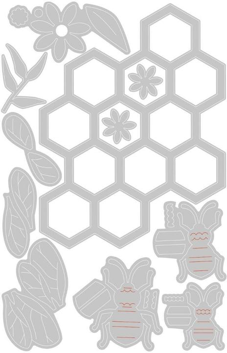 Actual product image Sizzix Thinlits Die Set 11PK - Bee Hive by Olivia Rose