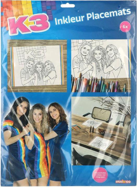Immagine prodotto Folat Modelli di tovagliette K3 da colorare, 6 pezzi. (6 pz., 40 x 30 cm)
