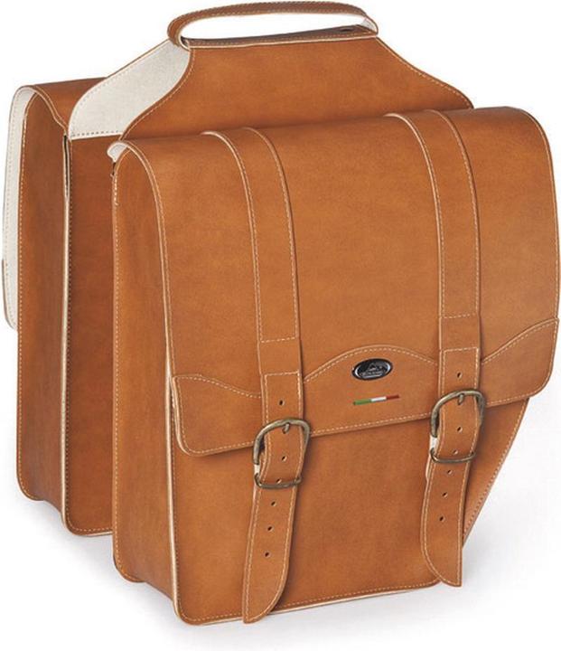 Selle Monte Grappa Cruiser - Doppelfahrradsack - 17 Liter - künstliches Leder - Hellbraun (Gepäckträgertasche)
