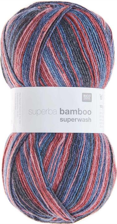 Actual product image Rico Design Wool Bamboo for socks 4-thread, 100 g, Petrol Berry (420 m)