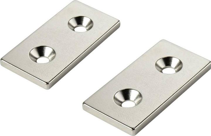 Produktbild Tru Components W40L20T3-2M4 Permanent-Magnet Rechteckig (L x B x H) 40 x 20 x 3 (1 x)