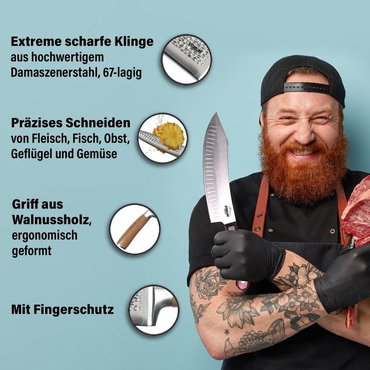 Produktbild Stoneline Hammerschlag Santokumesser 30,5 cm, aus Damaszenerstahl (16.50 cm)