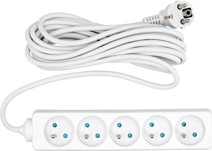 Productafbeelding Toya Elektrische verlengkabel met aarding, 5 stopcontacten, 5 m, 72510 (5 x, 5 m)