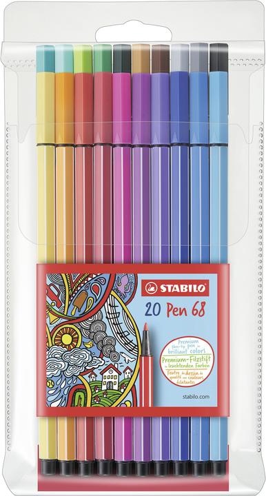 Actual product image STABILO Pen 68 Premium felt-tip pen (Multicoloured, 20 x)