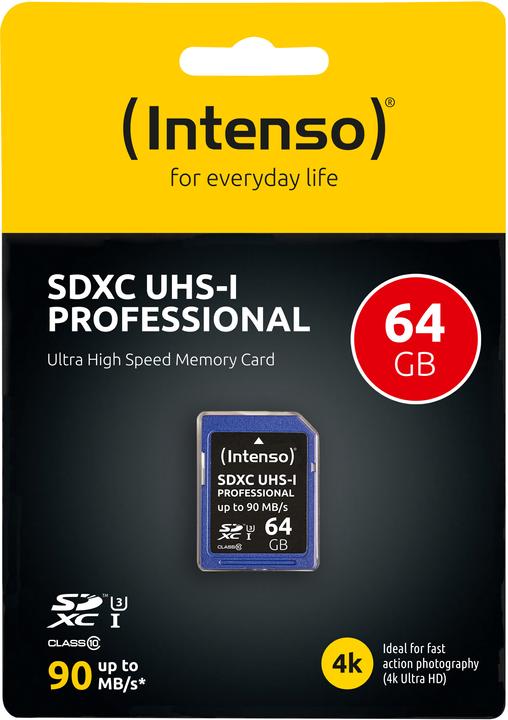 Produktbild Intenso SDXC Card (64 GB, SDXC, U1, UHS-I)