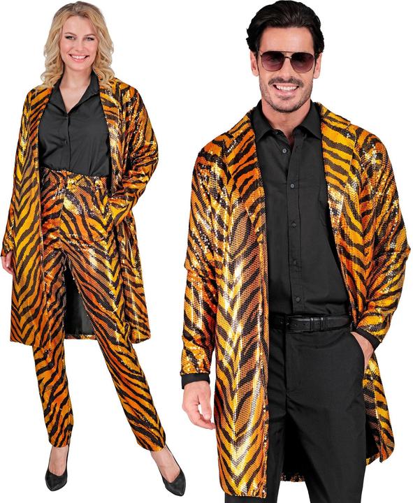 Widmann Pailletten Mantel im Tigermuster (XXL)