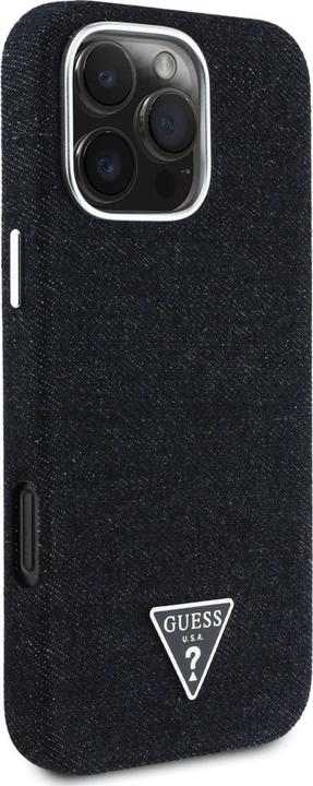 Immagine prodotto Guess Case Denim Triangle Logo MagSafe for iPhone 16 Pro black (Apple iPhone 16 Pro)