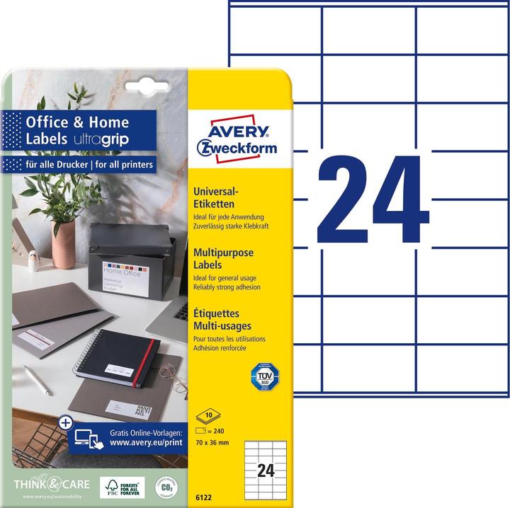 Image du produit Avery Étiquettes, bureau à domicile, petit paquet