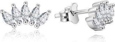 Beneto Silver earrings with clear crystals AGUP1184 (L)