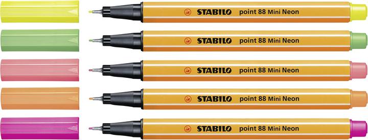 Produktbild STABILO point 88 Mini Fineliner (Mehrfarbig, 5 x)