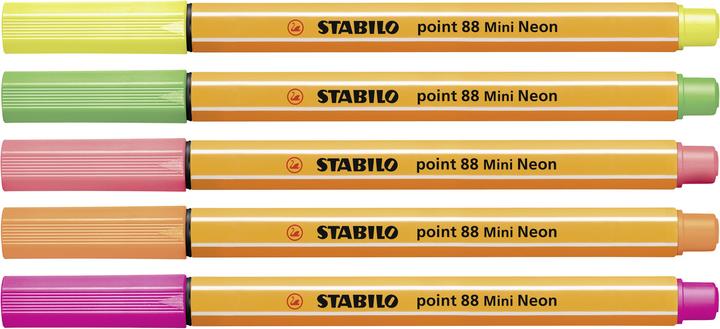 Produktbild STABILO point 88 Mini Fineliner (Mehrfarbig, 5 x)