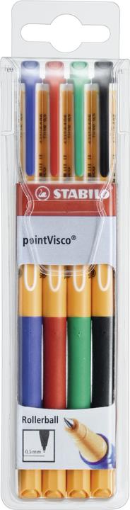 Produktbild STABILO pointVisco Tintenroller (Rot, Blau, Schwarz, Grün, 4 x)