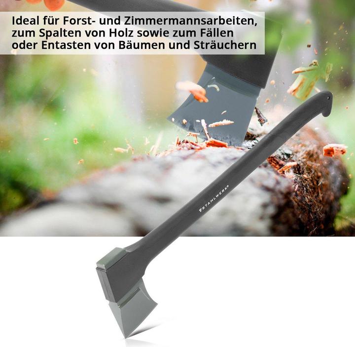 Image du produit Stahlwerk Hache Ca-775 St 775 mm Hache Forestière En Acier Au Carbone Avec Manche En Fibre De Verre